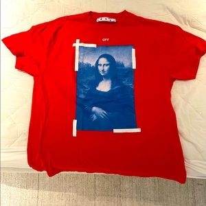 red off white, too big, oversized and unworn.